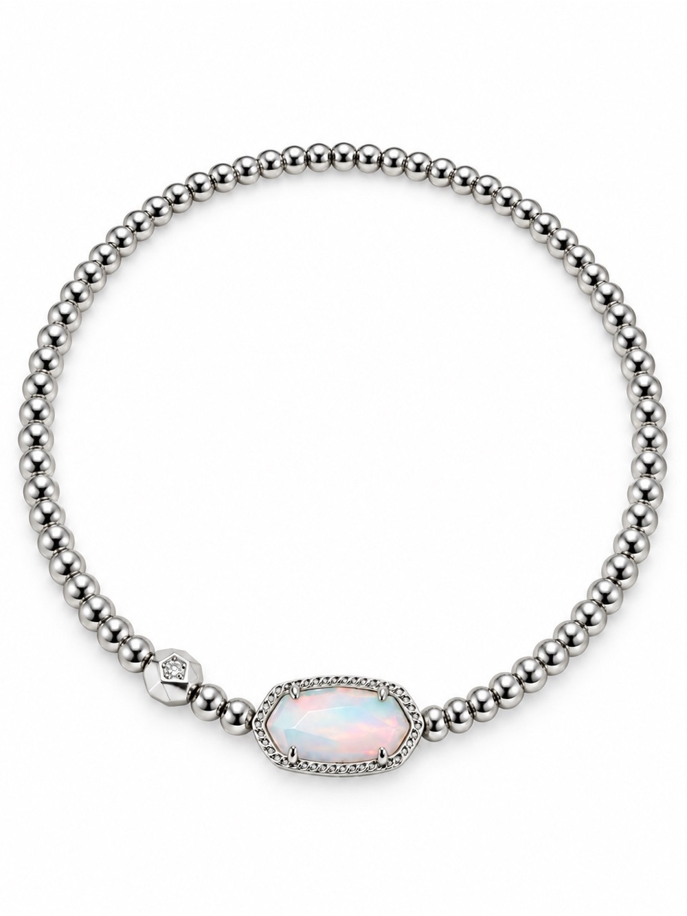Kendra Scott Grayson Silver Stretch Bracelet in     Iridescent mother-of-pearl